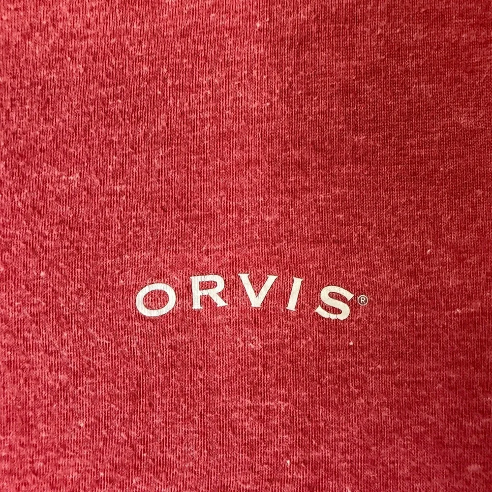 Orvis Classic Collection Mens XL Quarter Zip Pullover Heather Red Long‎ Sleeve